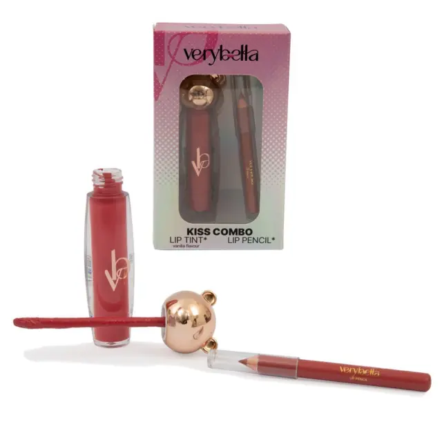 Σετ χειλιών Kiss Combo Lip Tint & μολύβι χειλιών - Very Bella - Make up your day