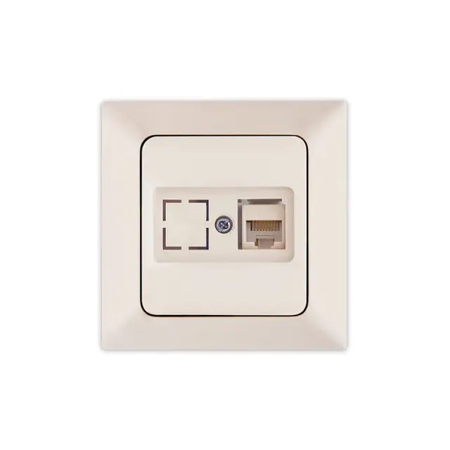 Πρίζα Data Cat 6 Rj 45 Μονή Μπεζ 8.2x8.2x3.6cm