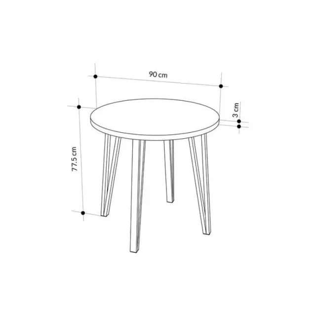 Τραπέζι Xana Megapap χρώμα travertine Ø90x77,5εκ. 2