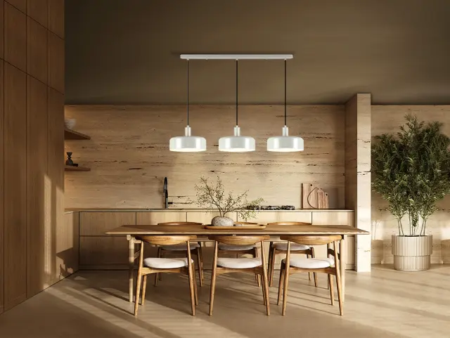 Κρεμαστό φωτιστικό Alessia Matt Pearl 3L γραμμικό Pearl White Γκρί 3