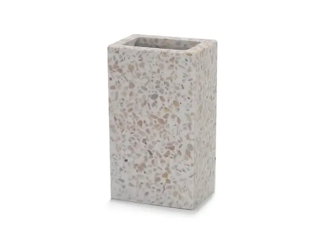Ποτηροθήκη Με Σχέδιο Μωσαϊκό Λευκό/Μπεζ Polyresin