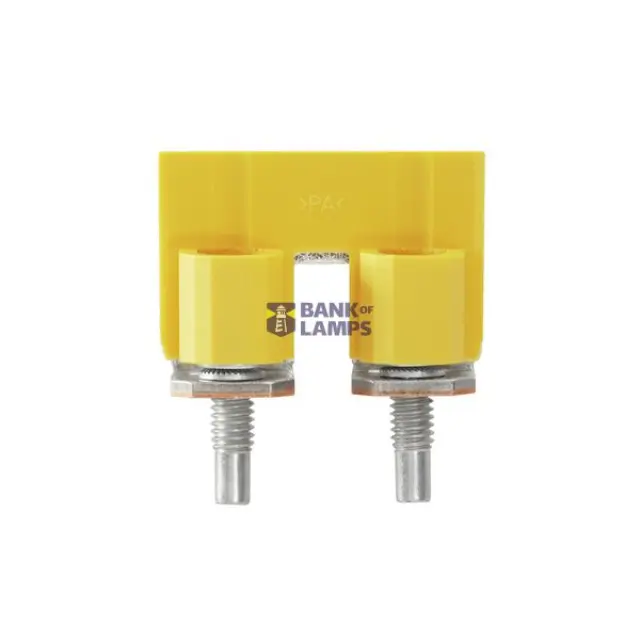 Cross-connector (terminal), when screwed in, yellow, 125 A, Number of poles: 2, Pitch in mm (P): 16.00, Insulated: Yes, Width: 9 mm