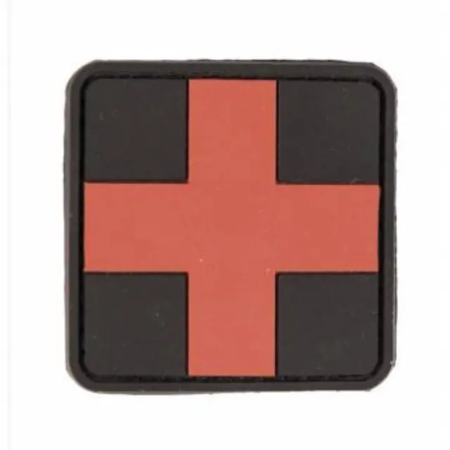 Mil-Tec Patch 3D First Aid PVC With Velcro Black LG-Σήμα Πρώτες Βοήθειες Μαύρο - 01-Black-Μαύρο