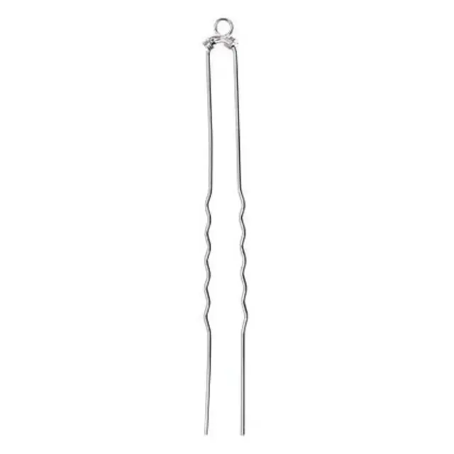 Φουρκέτα Μεταλλική 10cm με 1 Κρίκο - Silver Plated - 6τεμ