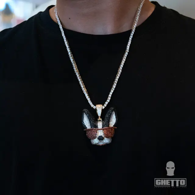 Ghetto Hip Hop Jewelry Animal Dog Pendant Necklace 3