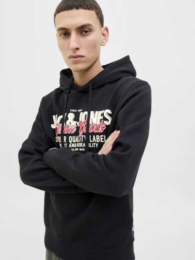 JJELOGO SWEAT HOOD 2 COL 25/26 NOOS Black 2