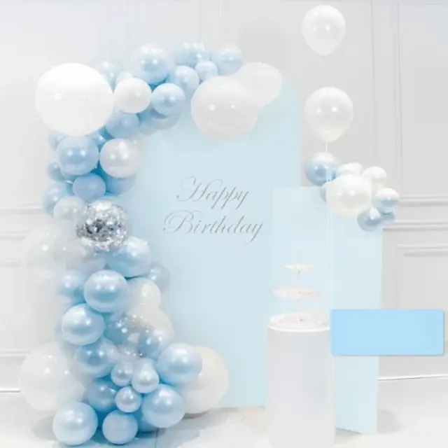 Σύνθεση μπαλονιών 93τμχ Happy Birthday ΜΠΛΕ