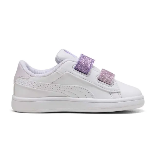 Puma Infant's Smash 3.0 Glitter Velcro V Άσπρο - Μωβ 395610-06 (Puma) - 25 2
