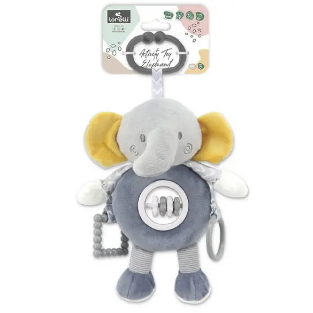Lorelli Κρεμαστό Μαλακό Παιχνίδι Δραστηριοτήτων Elephant Grey Natural 10191410010