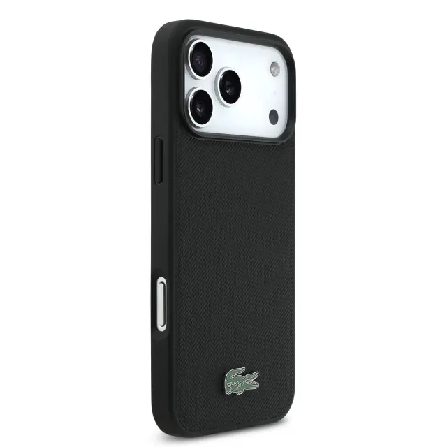 Lacoste Iconic Petit Pique MagSafe Case + Wallet for iPhone 18 Pro Max Black 3