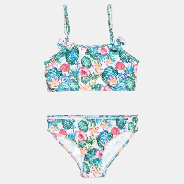 Μαγιό μπικίνι αντιηλιακό UPF 45+ με tropical print