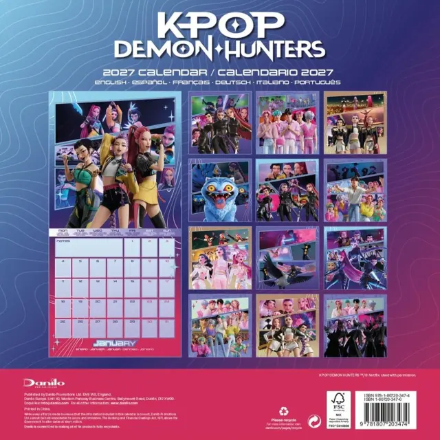 HMEΡΟΛΟΓΙΟ ΤΟΙΧΟΥ KPOP DEMON HUNTERS (PLASTIC FREE) 30X30 2027 CALENDAR DAN2729927E 2