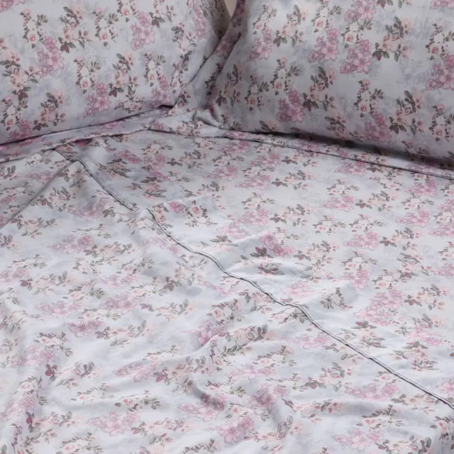 Σετ Σεντόνια 240x260 Υπέρδιπλα Executive Das Home 1724 L.Grey-Pink Χωρίς Λάστιχο100% Βαμβακοσατέν 2