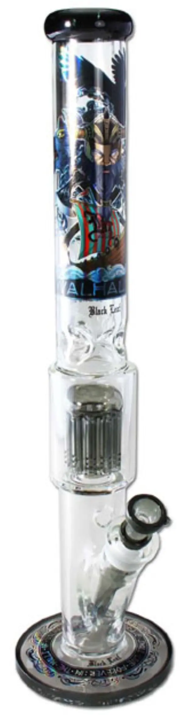 Γυάλινο Bong IN BOX Black Leaf Percolator | Valhalla 50cm 2