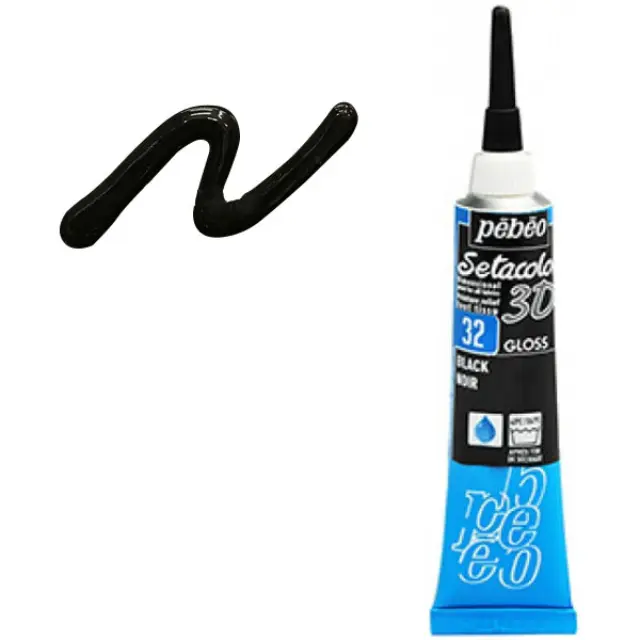 Pebeo Περίγραμμα Υφάσματος Setacolor 3D Gloss Effect - 32 Black - 20ml
