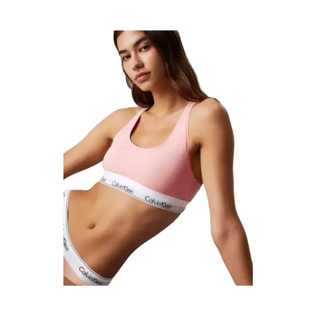 Calvin Klein Γυναικείο Μπουστάκι Unlined Bralette Modern Cotton, Χρώμα Buff Pink 3