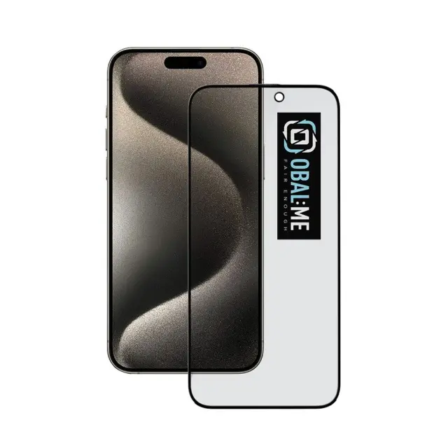OBAL:ME Privacy 5D Glass Screen Protector for Apple iPhone 15 Pro Max Black
