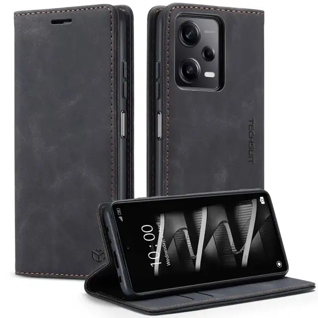 Techsuit® Confy Θήκη Βιβλίο για iPhone Xs Max- Black