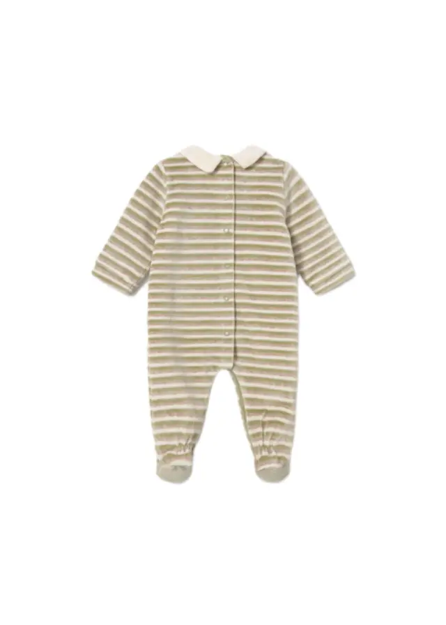 Mayoral Newborn βρεφικό πιτζαμάκι βελουτέ για αγοράκι 16-02766-1 2