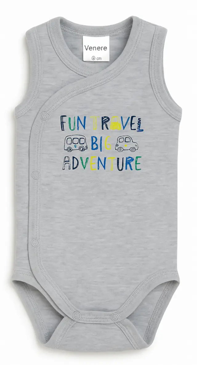 Κορμάκι Αμάνικο Fun Travel Venere Grey 8000622 - 12 M (80cm)