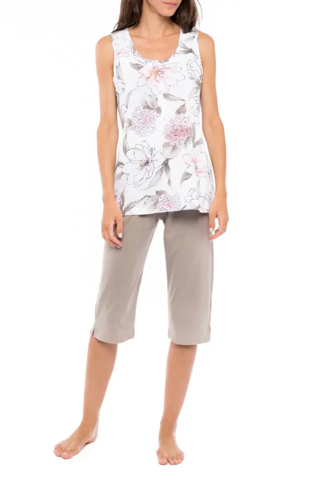 Γυναικεία Πιτζάμα κάπρι Pink Flower S1147 Pink Label