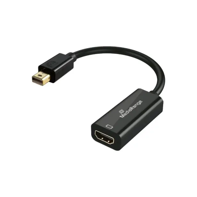 MediaRange Mini DisplayPort to HDMI Converter, 10 Gbps, 20cm, Black (MRCS236)