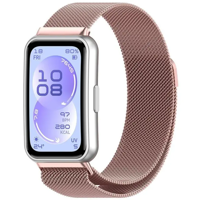 Techsuit® Milanese Λουράκι για Huawei Band 11/Band 11 Pro-Pink