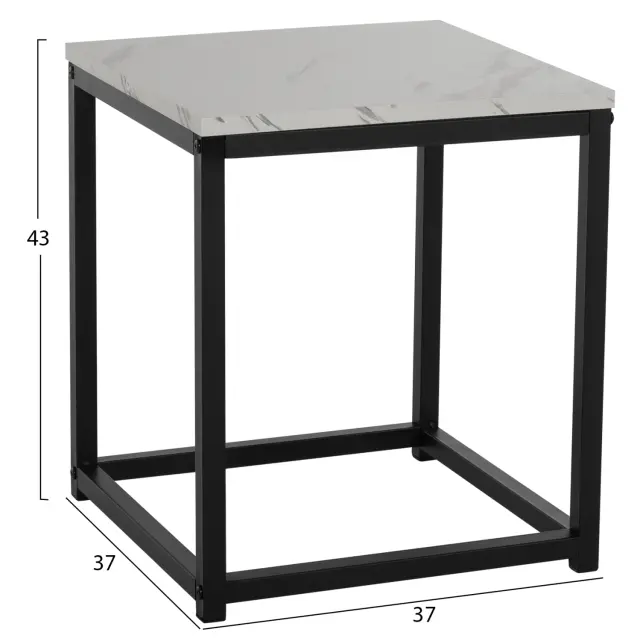 ΖΙΓΚΟΝ GRELAY 2 ΤΕΜ MDF ΟΨΗ ΜΑΡΜΑΡΟΥ & ΜΕΤΑΛΛΟ FB98762.12 45Χ45Χ50εκ. & 37Χ37Χ43 εκ. 3