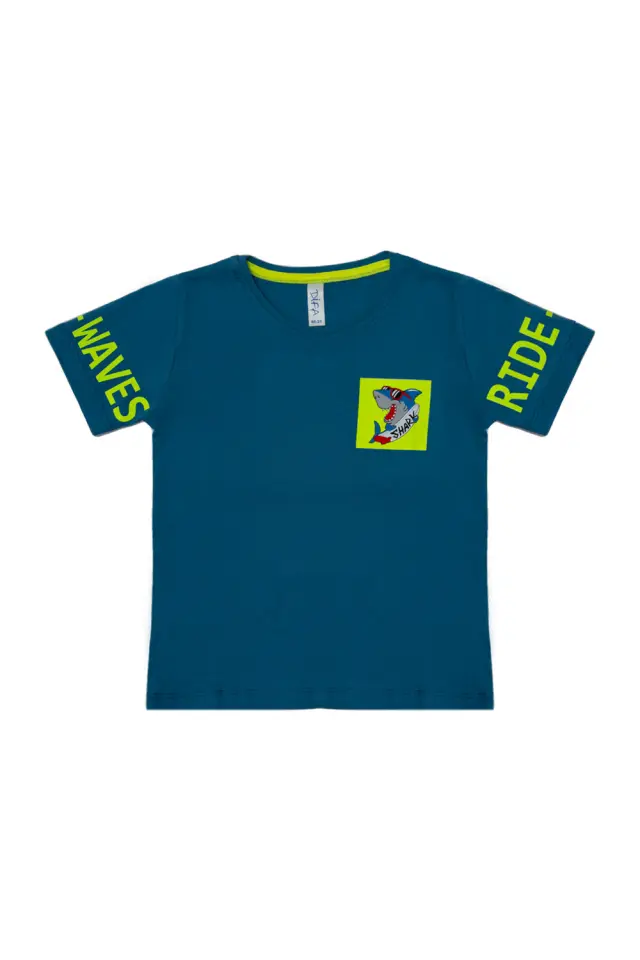 T-Shirt Kid Shark Μπλε Ραφ