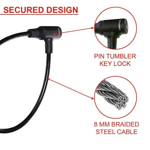 Master Lock 8169EURDPRO - Λουκέτο ποδηλάτου με συρματόσχοινο και κλειδί 65εκ 3