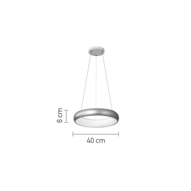 InLight Κρεμαστό φωτιστικό LED 24W 3CCT από χρυσαφί και λευκό ακρυλικό D:40cm (42024-B-Golden) 2