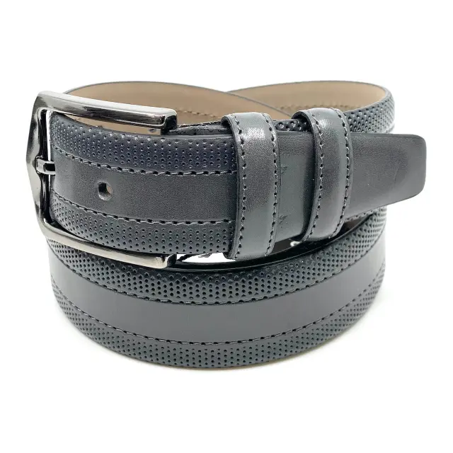 Γκρι Ζώνη P.U. Leather με Γαζί 3,5 cm - 110cm