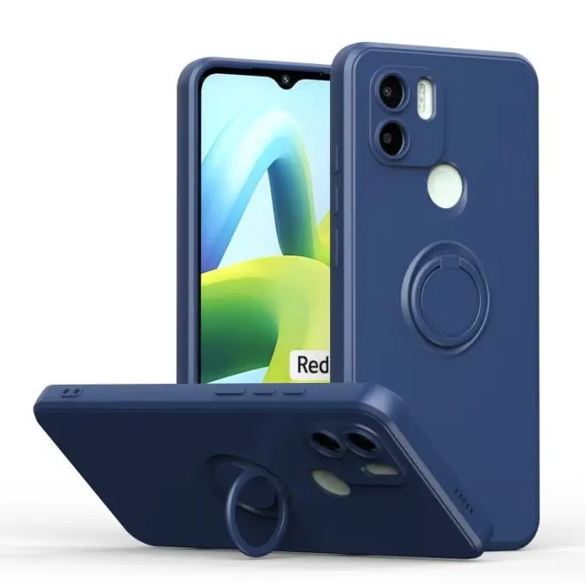 Θήκη Σιλικόνης Με Ring Holder για Xiaomi Redmi A1 - Dark Blue OEM