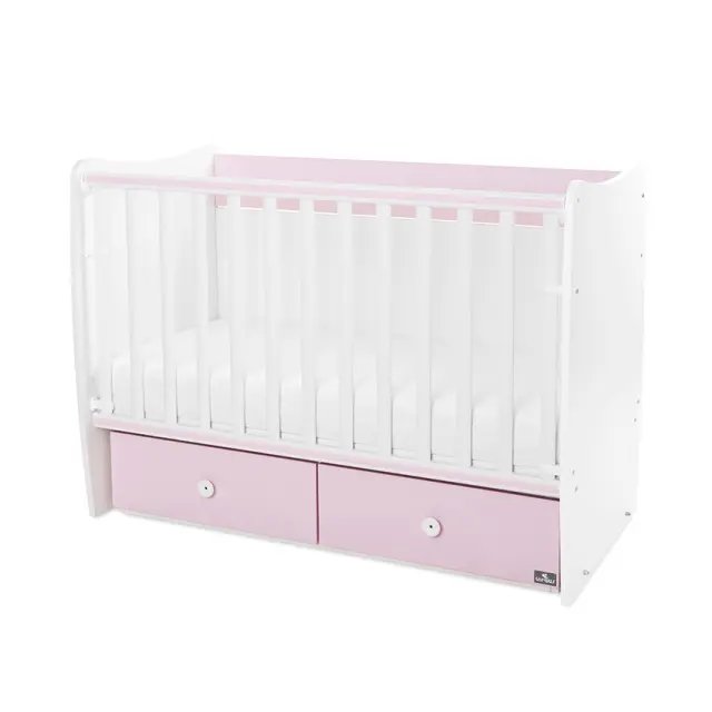 Lorelli Πολυμορφική κούνια - κρεβάτι "Matrix" 60/120 White - Orchid pink Ροζ