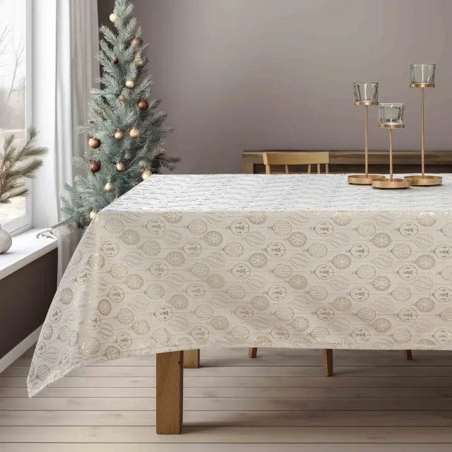 Beauty Home ΤΡΑΠΕΖΟΜΑΝΤΗΛΟ ΖΑΚΑΡ ΧΡΙΣΤΟΥΓΕΝΝΙΑΤΙΚΕΣ ΜΠΑΛΕΣ 135 x 180 cm