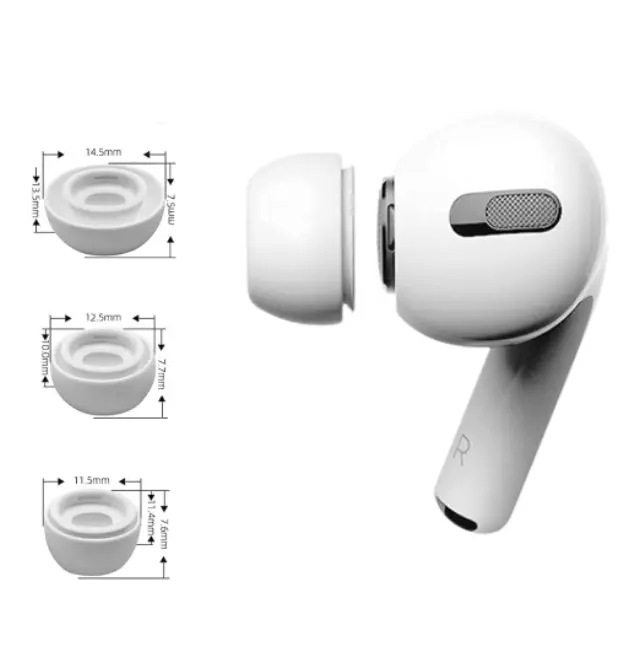 Tech-Protect® Σετ Καλύμματα Σιλικόνης Silicone Replacement Tips Για Apple AirPods Pro 1/2 3pcs - Λευκό 2
