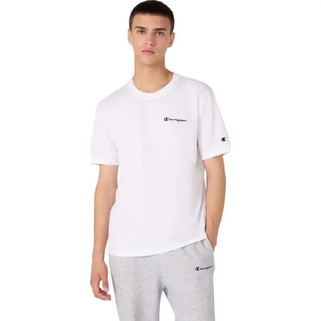 Champion Men's Standard Fit Chest Logo Shortsleeve T-Shirt Άσπρο 221798-WW001 (Champion)