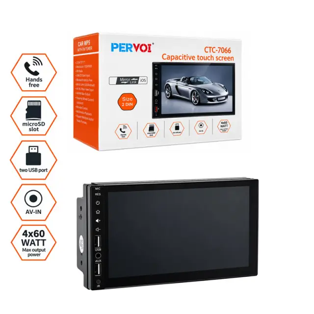 PerVoi Οθόνη Αυτοκινήτου 7" HD CTC-7066 - Capacitive touch screen Z891051