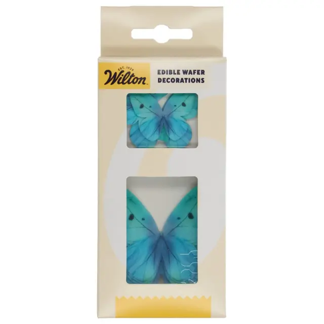 Wilton Βρώσιμες Πεταλούδες - Μπλε Ombre - 8τμχ.