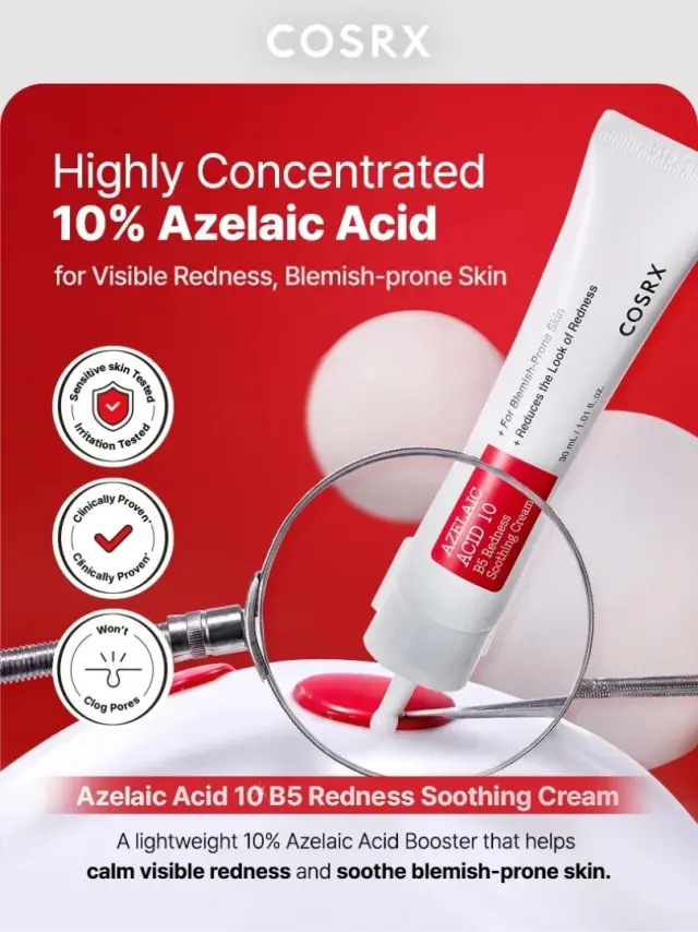 COSRX Azelaic Acid 10 B5 Redness Soothing Cream - Κρέμα Προσώπου με 10% Αζελαϊκό Οξύ & Πανθενόλη για Ατέλειες 2