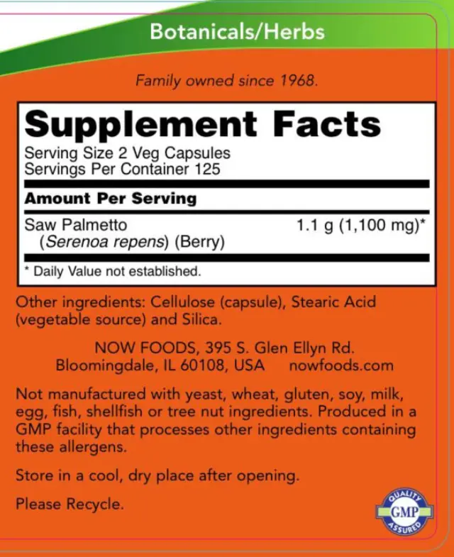 Now Foods Saw Palmetto Berries 550 mg 2