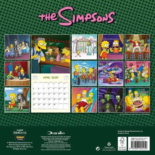 HMEΡΟΛΟΓΙΟ ΤΟΙΧΟΥ THE SIMPSONS 2027 30X30 CALENDAR (PLASTIC FREE) DAN2725427P 2