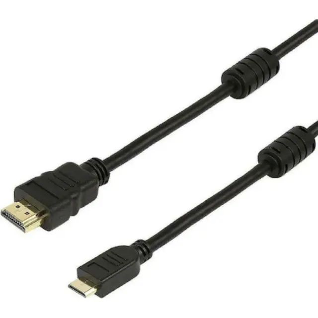 POWERTECH καλώδιο mini HDMI σε HDMI CAB-H011 με Ethernet, 1.5m, μαύρο