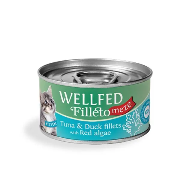Wellfed Filleto Meze Κονσέρβα για Γατάκια με Πάπια & Τόνο 70gr