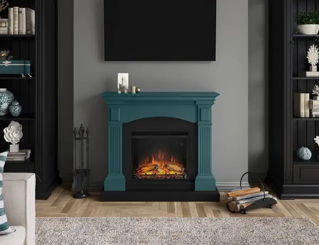 Ηλεκτρικό Τζάκι TAGU Magna PowerFlame με ισχύ 1500W, ψηφιακό θερμοστάτη και διαστάσεις 113.7x28.2x102.2cm - Τιρκουάζ PT389598
