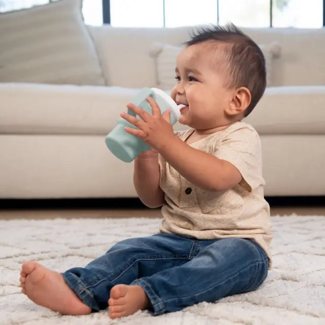 INFANTINO My 1st Tumbler -Mοοdy Blue κύπελο με καλαμάκι σιλικόνης 260 ml 2