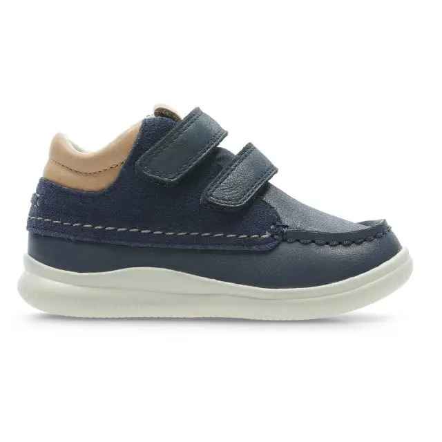 CLARKS CLOUD TUKTU NAVY COMBI LEATHER