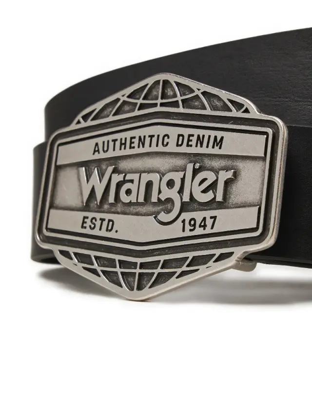 Wrangler BIG BUCKLE Δερμάτινη Ζώνη – Black - 110 3
