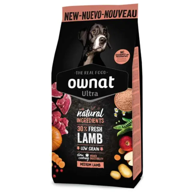 Ownat Ultra Dog Low Grain Medium Lamb & Rice 12Kg Μονόχρωμο