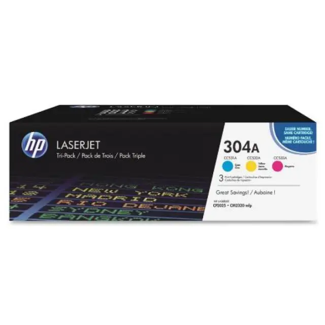 HP 304A Γνήσιο Multipack Toner Laser Εκτυπωτή Κυανό/Κίτρινο/Ματζέντα 3τμχ CF372AM